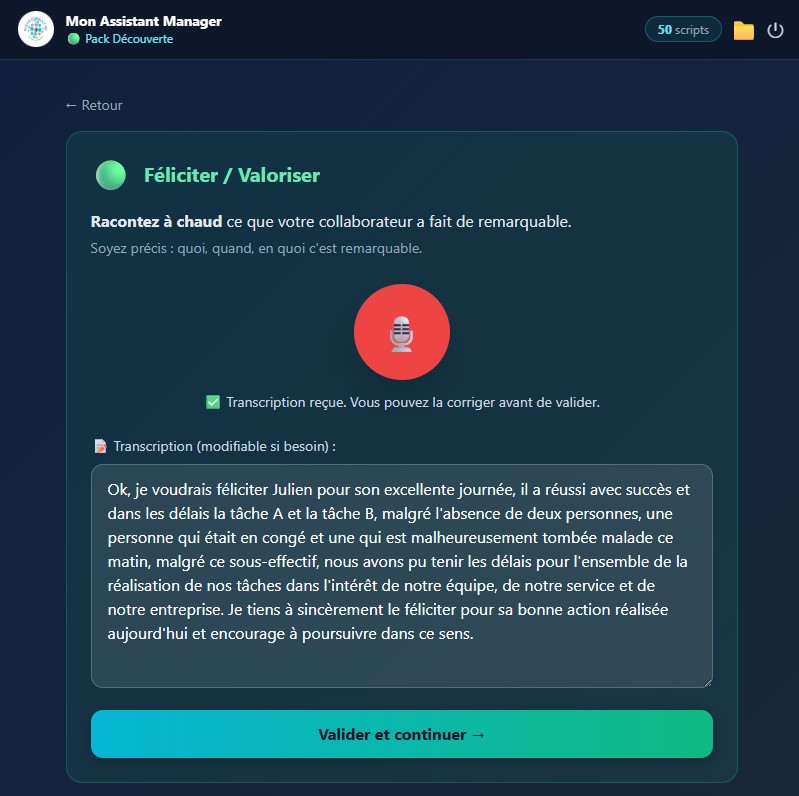 Transcription automatique du message vocal