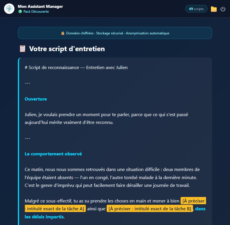 Script d'entretien DESC généré par l'IA