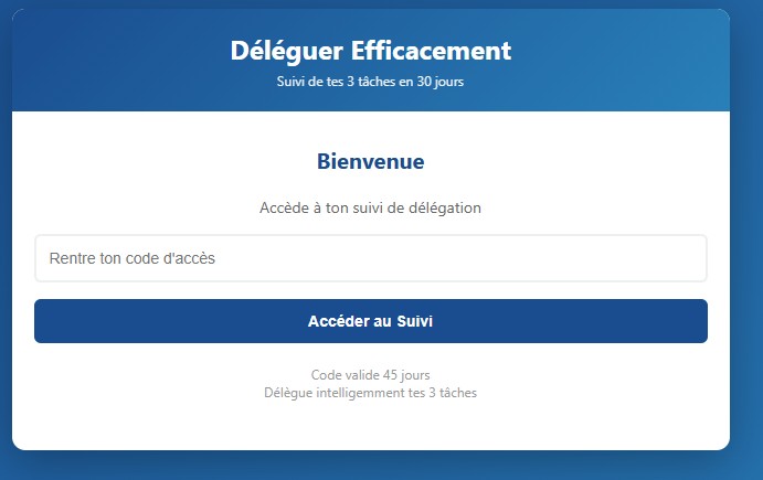 Page d'accès à Déléguer Efficacement