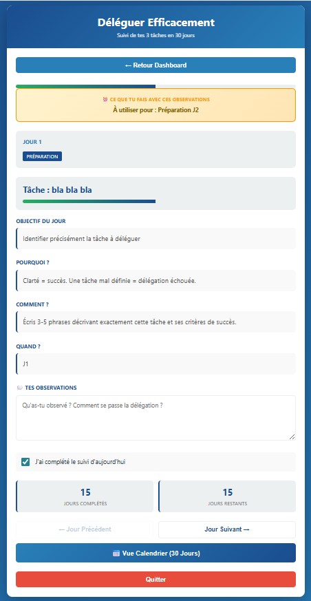 Phase Préparation - Jour 1