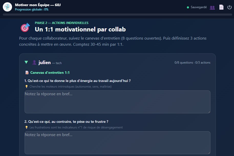Phase 2 : canevas d'entretiens 1:1