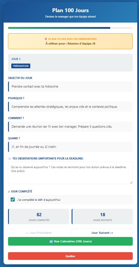 Journée type en phase Préparation